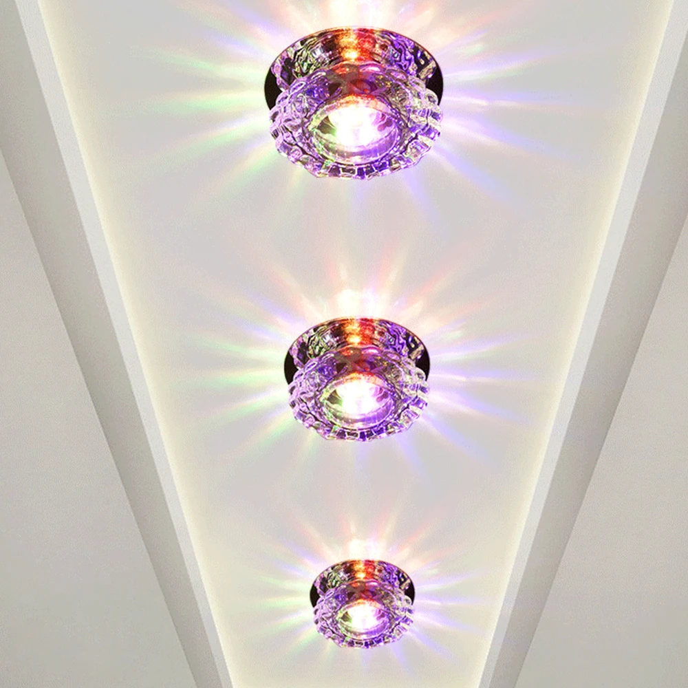 multicolor Современный светодиодный Кристальный светильник для прохода, AC85-240V из нержавеющей стали, базовая поверхность, Потолочная люстра для гостиной, коридора - Цвет корпуса: multicolor