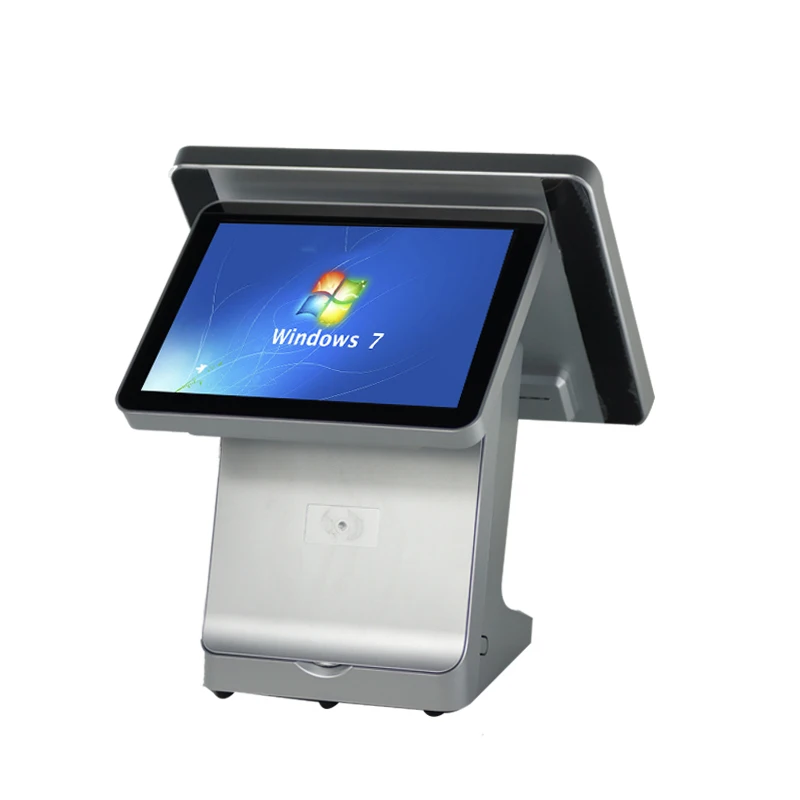 Композитный сенсорный двойной экран 15 дюймов емкостный + 12 lcd pos терминал с 80 мм