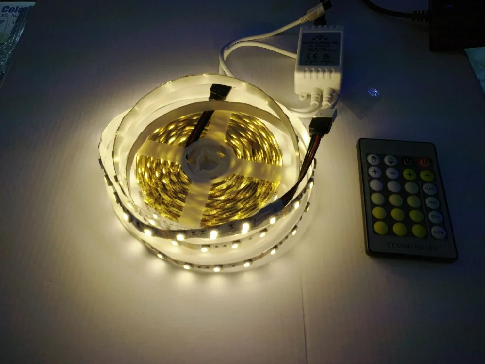 12 В постоянного тока SMD5050 CW + WW двойная цветовая температура 60 Светодиодный одов/м