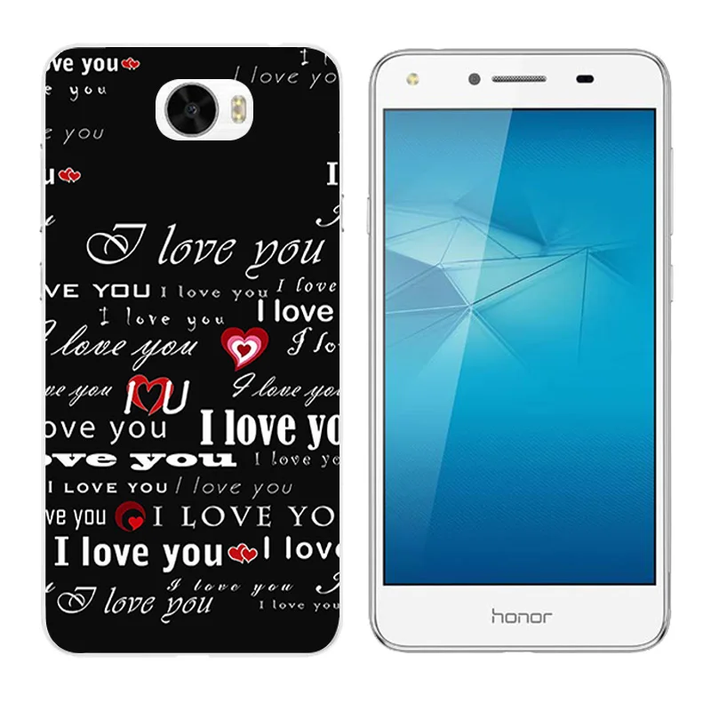 Чехол для Huawei Y5 II Y5II мягкий силиконовый чехол черный с буквенным принтом Honor 5A 5 A