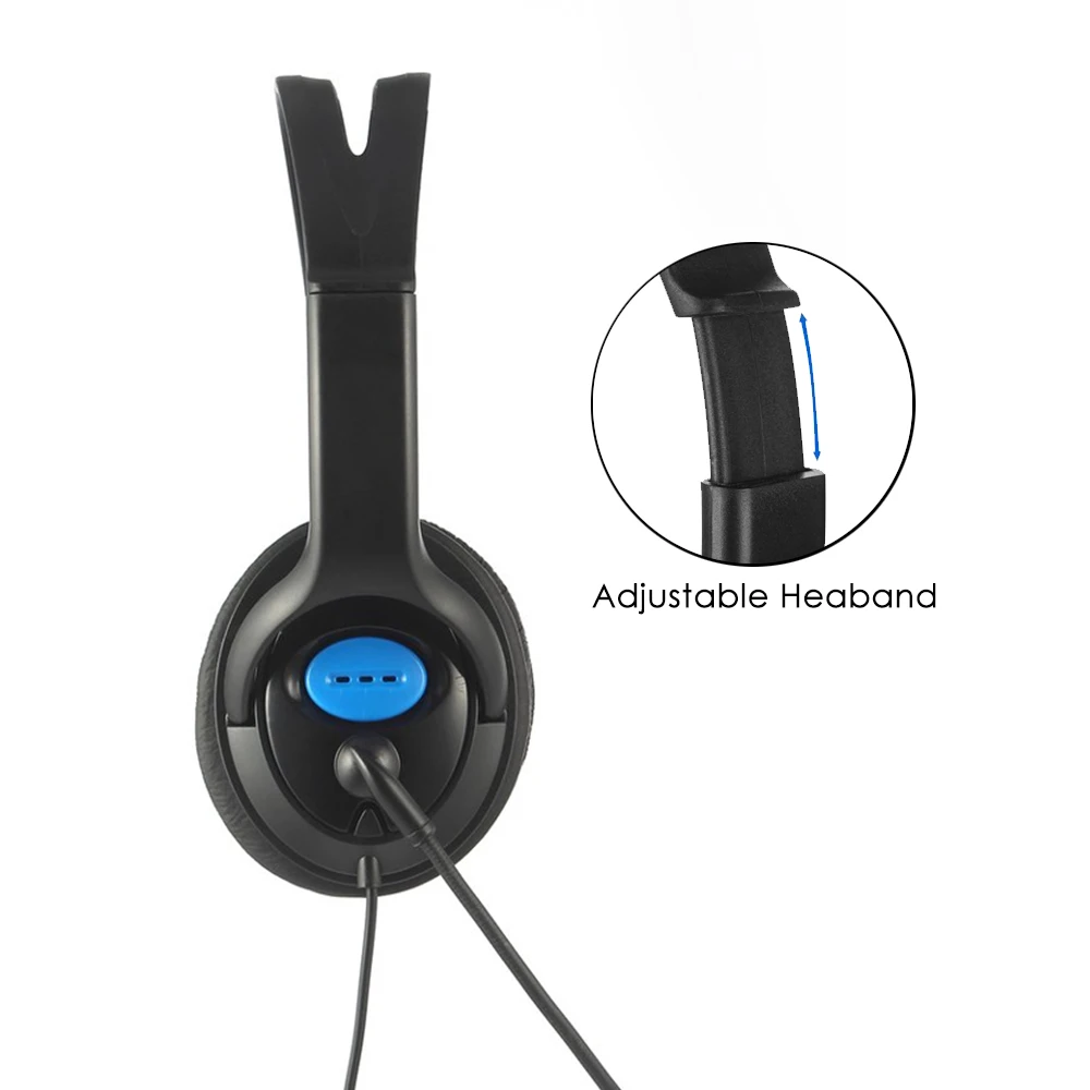 PS4 Wired Headphone Live Chat Gaming Headset Mic Volume Adjustable Headband for Laptop Tablet PC Gamer Slim / Pro Controller | Электроника