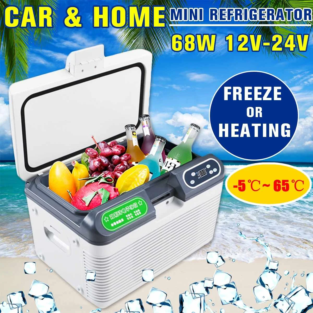 12L/20L переносной мини-холодильник 12 V/240 В автомобилей Кемпинг домашний холодильник охладитель/грелка-5~ 65 градусов С Портативный ручка