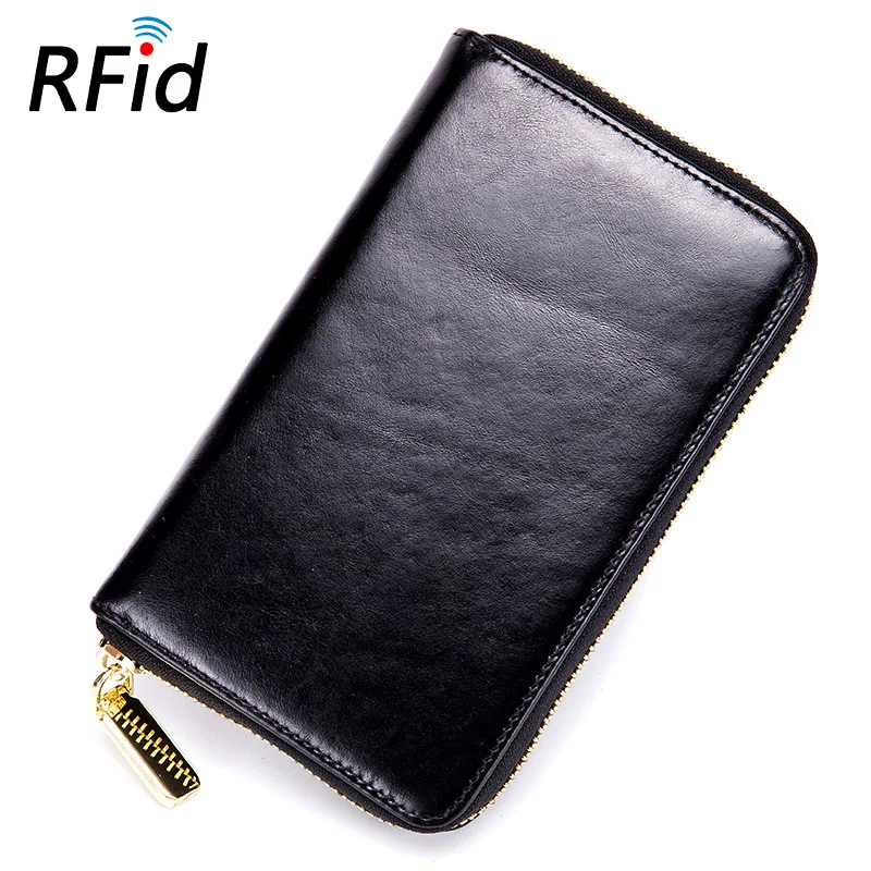 Большой ёмкость держатель для карт паспорт обложка для паспорта папка RFID молния многофункцион
