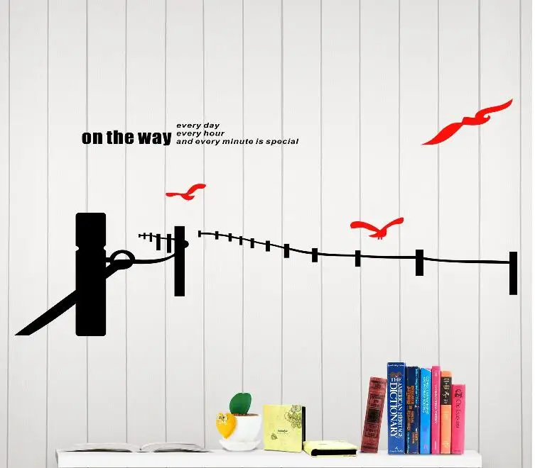 3D акриловые Трехмерные настенные наклейки Чайка на пути для спальни телевизора