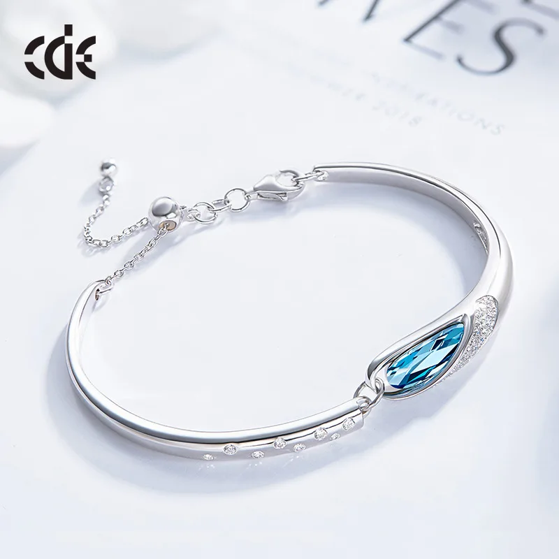 Женский браслет Cdyle украшенный кристаллами из стерлингового серебра 925 пробы |