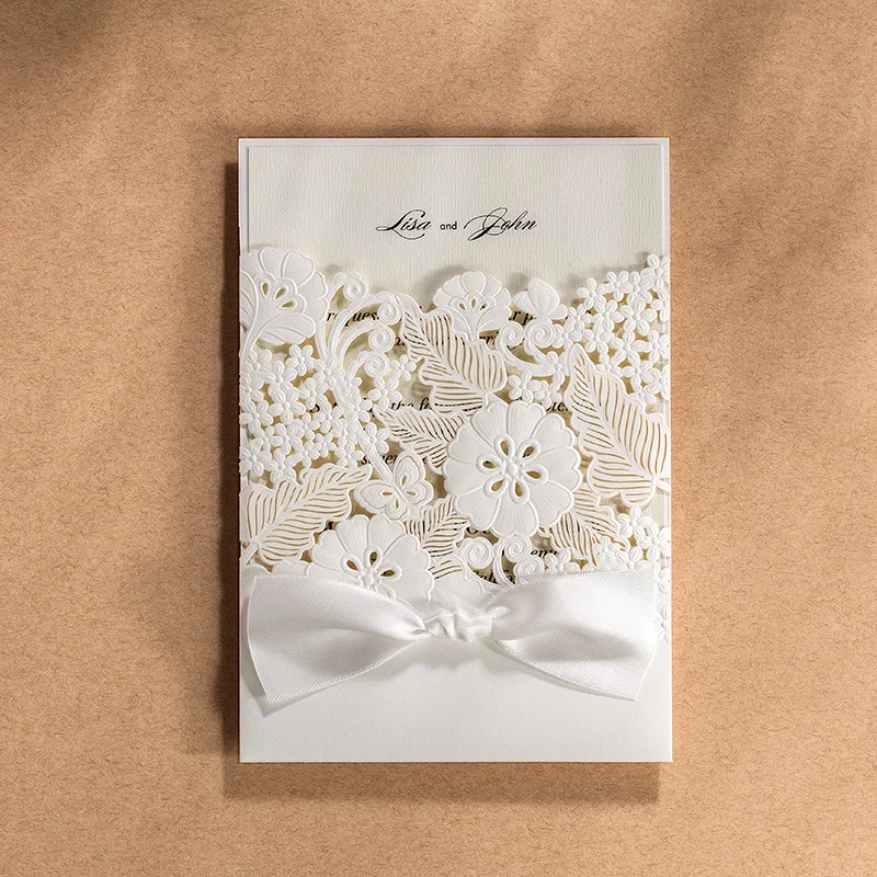 Персонализированные Великолепная Флора Дизайн лазерная резка свадебное