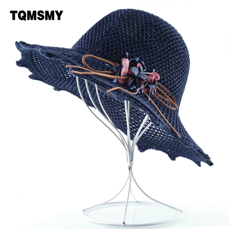 Шляпка от солнца женская Соломенная модная пляжная Панама с широкими полями