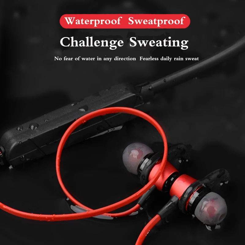Беспроводные Bluetooth наушники HaoXian стерео магнитные с басами водонепроницаемая