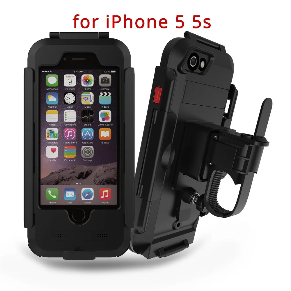 For iPhone5 5s Водонепроницаемый мотоцикла держатель для мобильного телефона, Поддержка для мобильного телефона для iphone 8 7 5S 6s плюс велосипед gps Чехол-сумочка для телефона с отделением для Поддержка Moto - Цвет: For iPhone5 5s