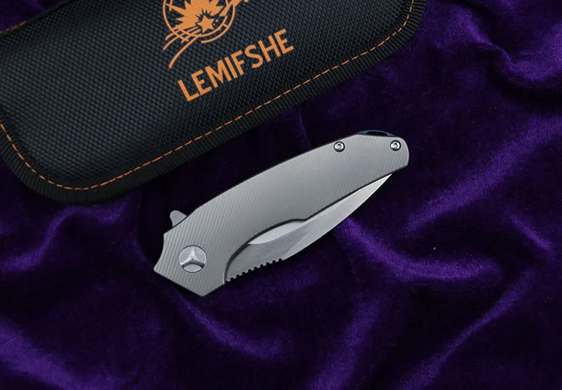 LEMIFSHE F76 Флиппер складной нож VG10 лезвие титановый подшипник 3D Ручка Кемпинг Охота Открытый фрукты Ножи EDC инструменты