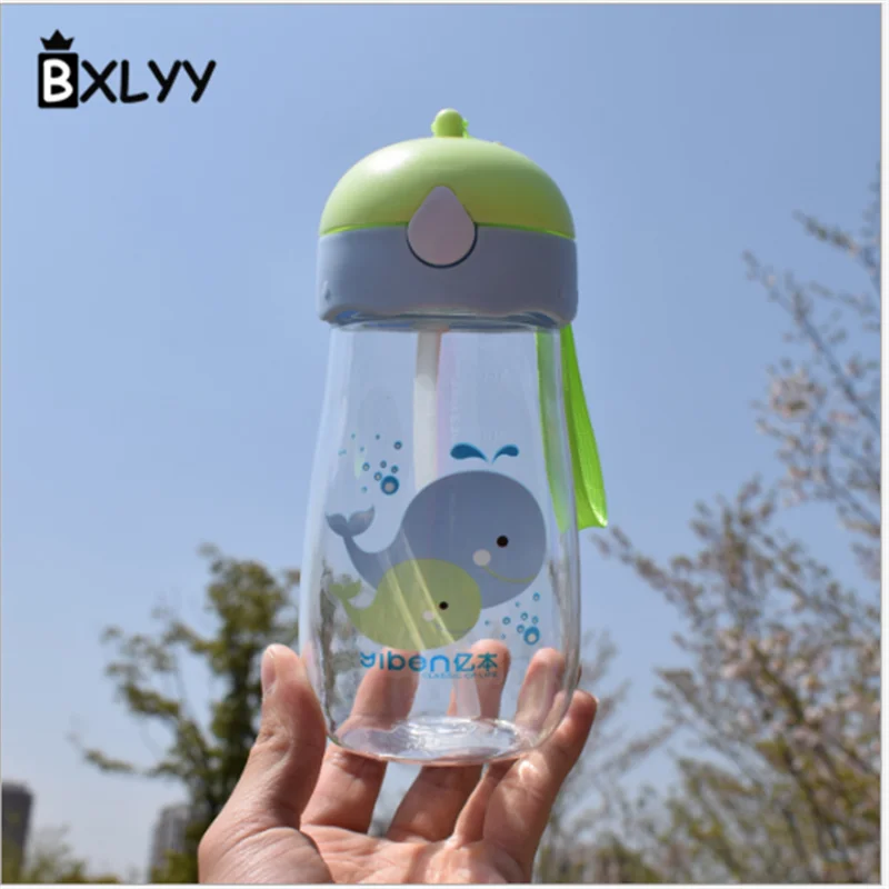 3 BXLYY Hot Cartoon Children Straw 380ml Plastic Water Bottle Birthday Party Decorations Kids Kitchen Wedding Decoration Gift.8z - Цвет: 3