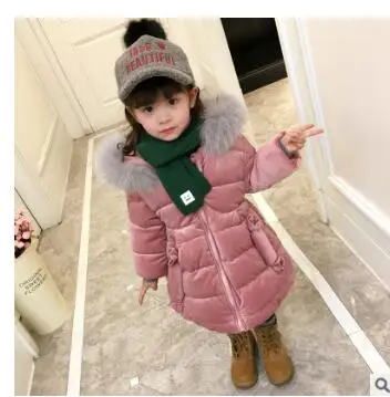 Зимняя куртка для девочек пальто малышей bebe детские вельветовые топы парка