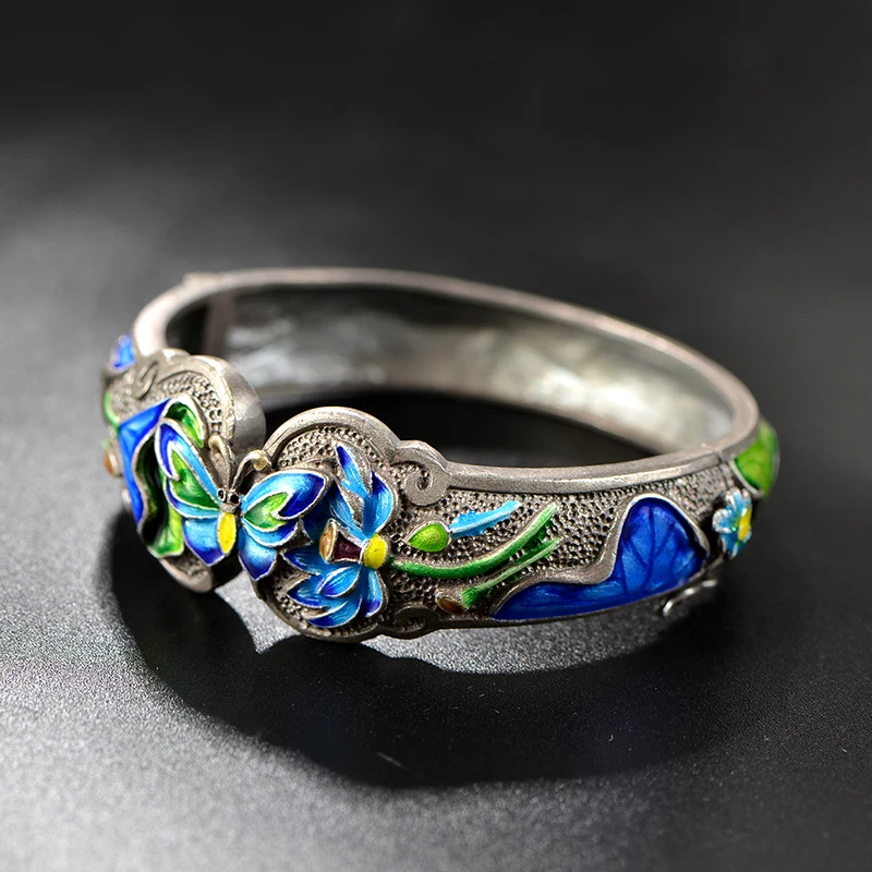 S925 серебро Этническая Перегородчатые Браслеты браслет Дамская мода Интимные