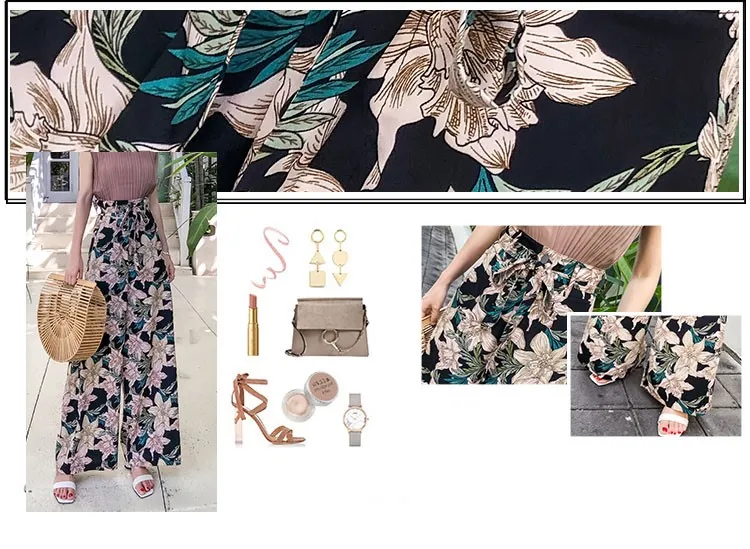 Pottis настоящая фотография новые праздничные тайские штаны Большие размеры богемные Широкие штаны модные пляжные штаны