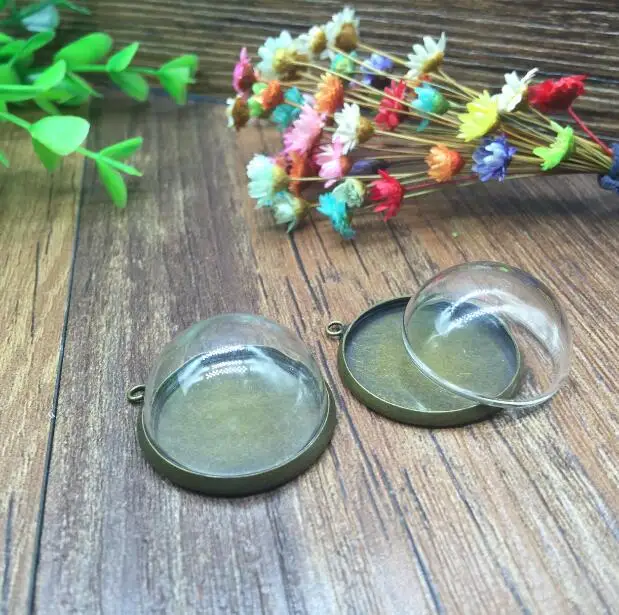 100 компл./лот 25 мм стеклянный купол рандомный соединитель стеклянная бутылка