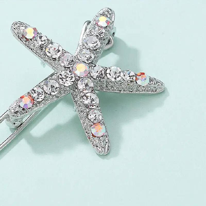 

CHIMERA Bling Starfish Hair Clips Crystal Metal Sea Star Hair Pin Barrettes for Women Girls Sweet Wedding Bridal Accessory