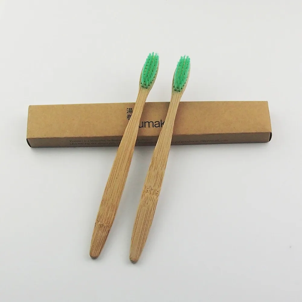 100 шт. зеленые зубные щётки из 100% бамбукового волокна|wood toothbrush|toothbrush woodnovelty toothbrush |