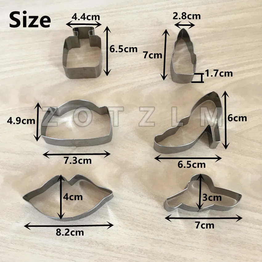 6 шт./лот женские режущие инструменты для печенья из нержавеющей стали форма