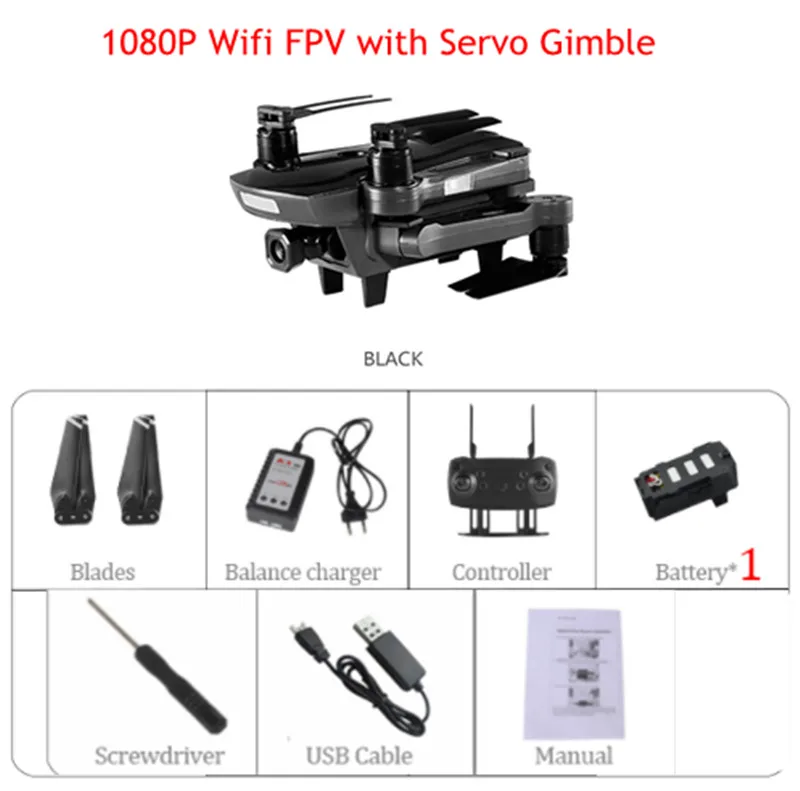 CG033 1 км R/C расстояние Wi-Fi FPV HD 2.0MP 1080P Gimbal камера gps бесщеточный складной Радиоуправляемый Дрон Квадрокоптер RTF режим 2 детский подарок - Цвет: black combo B