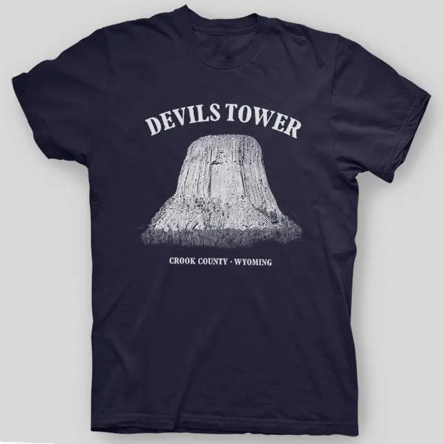 Горячая Распродажа 2019 новинка Мужская футболка Спилберга с надписью DEVIL'S TOWER
