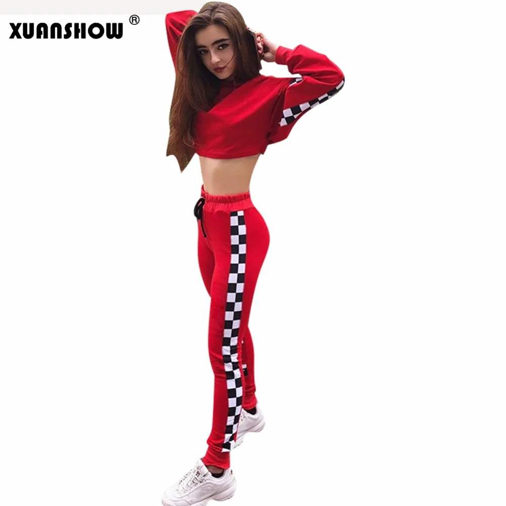 XUANSHOW 2018 модная женская одежда Хлопок молния с длинным рукавом укороченный топ