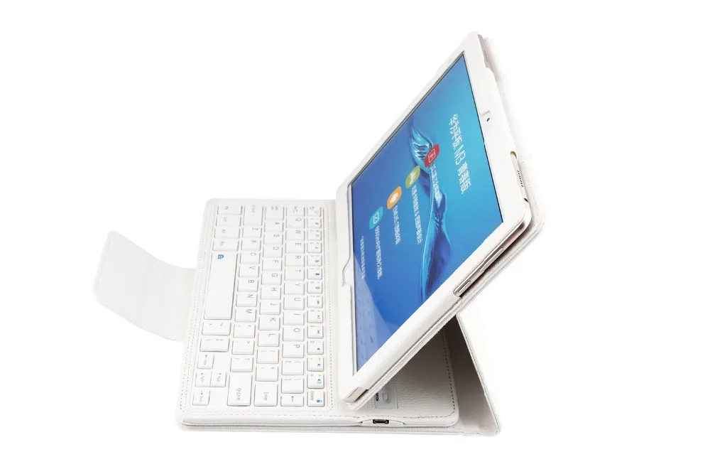 Съемный беспроводной кожаный чехол книжка с клавиатурой Bluetooth 3 0 и подставкой для