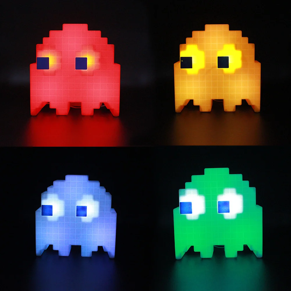 Ночсветильник Pac Man с питанием от USB светодиодные лампы меняющимися цветами в
