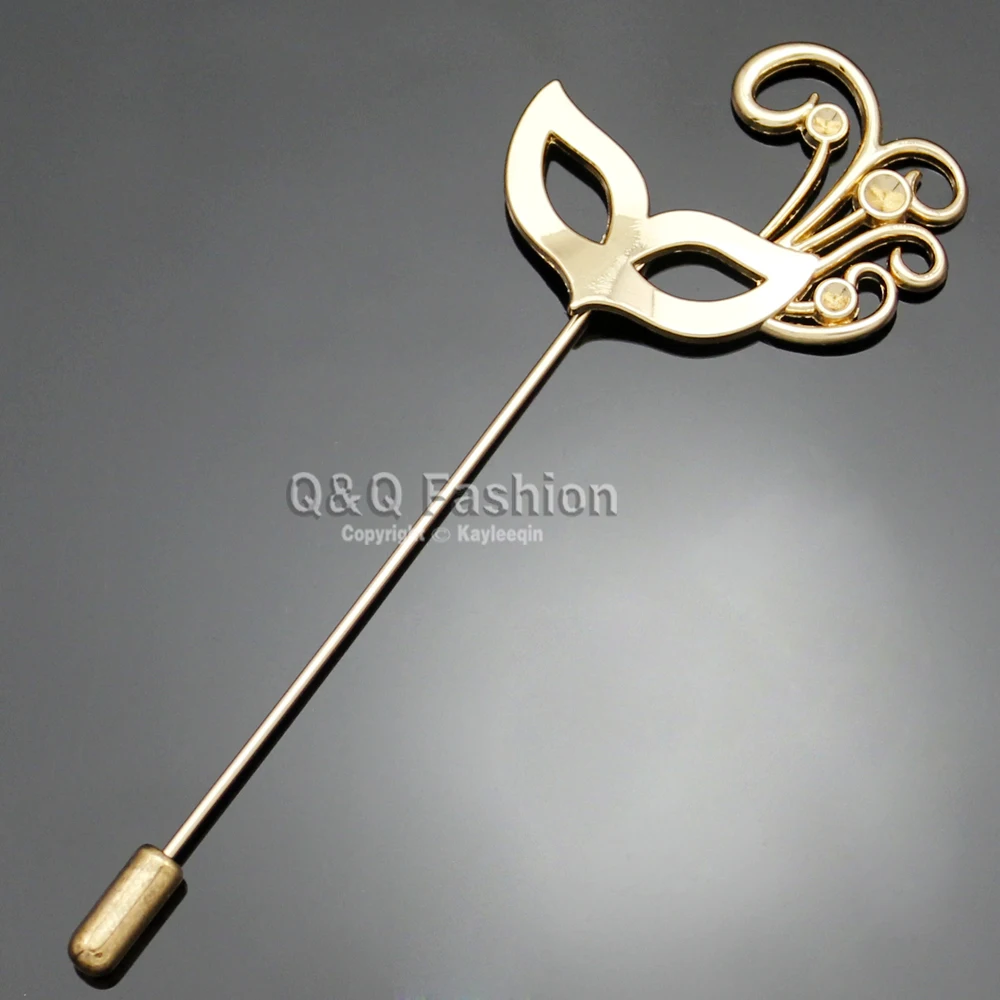 Золотая блестящая маска брошка на лацканы зажим для галстука блестящий значок