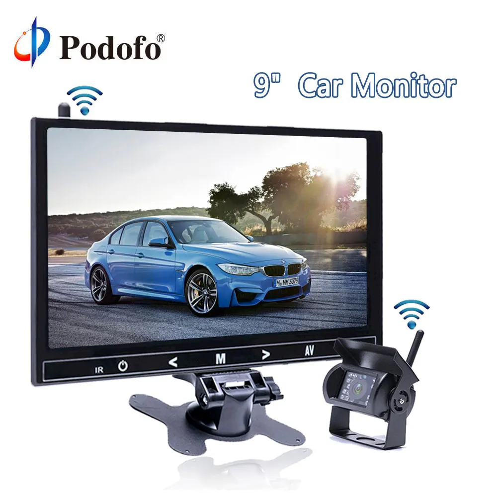 Podofo дюймов 9 HD автомобильный монитор и 2370 ГГц Беспроводная задняя камера заднего