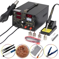 yihua 853d 1a bga rework station 3 in 1 smd soldering iron stations with dc power supply hot air gun rework station soldering