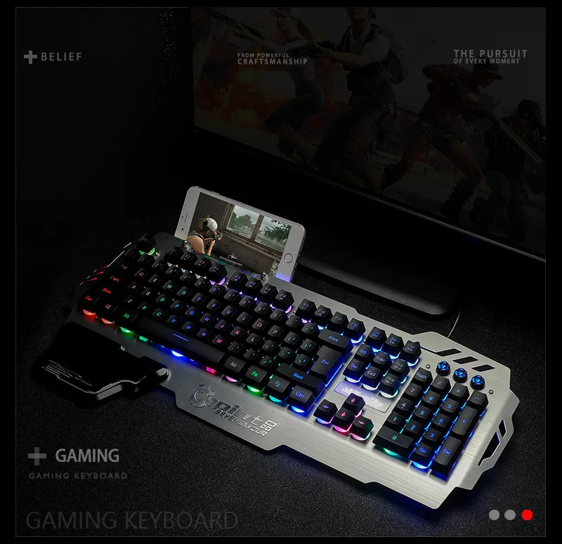 PK-900 RGB с подсветкой Проводная игровая клавиатура прозрачный переключатель Механическая-аналогичная Эргономическая клавиатура для ПК