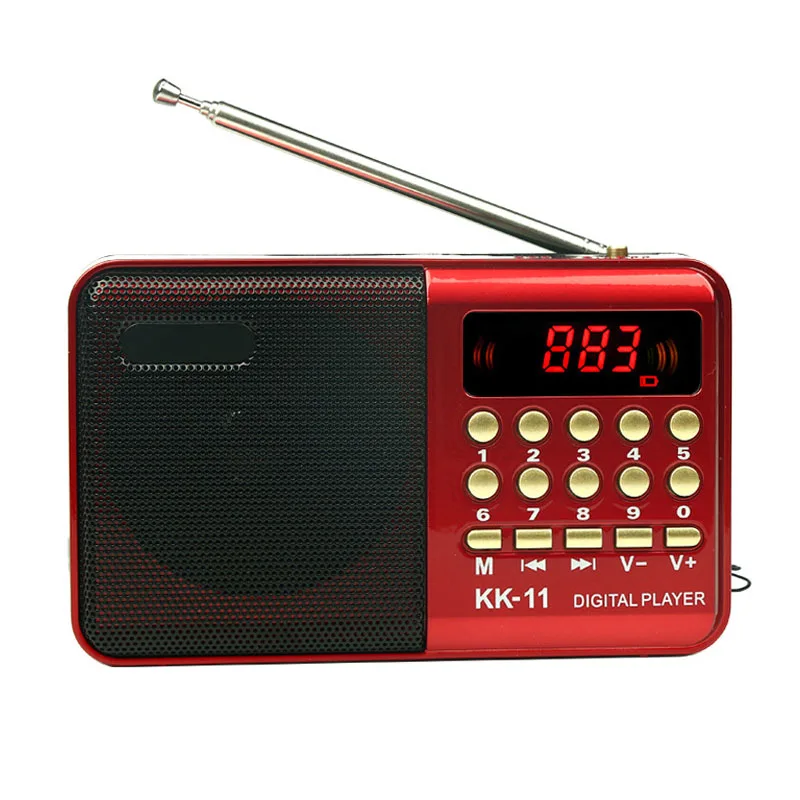 K11 FM перезаряжаемый мини портативный радио Ручной цифровой USB TF MP3 плеер динамик |