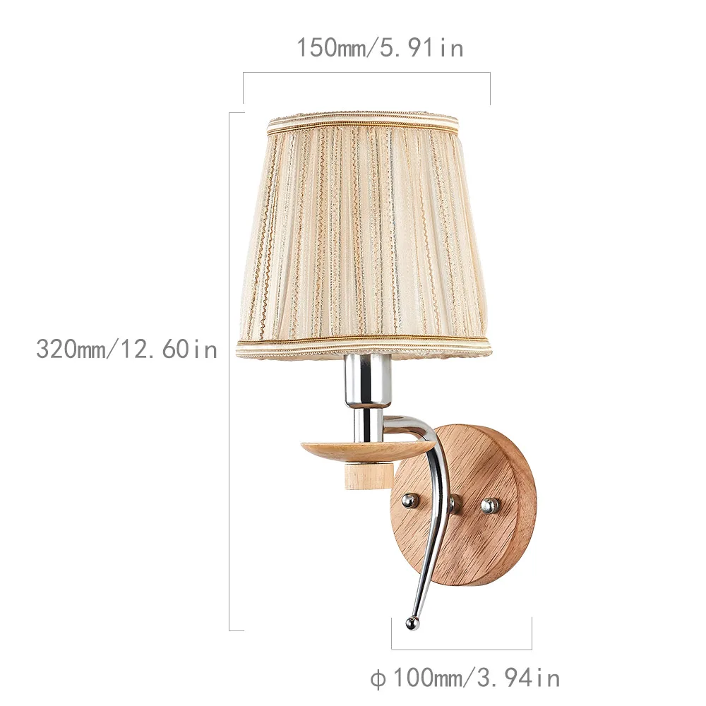 Современная Настенная Светодиодная лампа из ткани комнатный Деревянный
