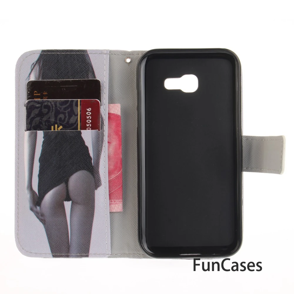 Stand Case For coque Samsung Galaxy A3 2017 A320 SM-A320F 4.7&quot + Card Holders Sansumg telefonu | Мобильные телефоны и