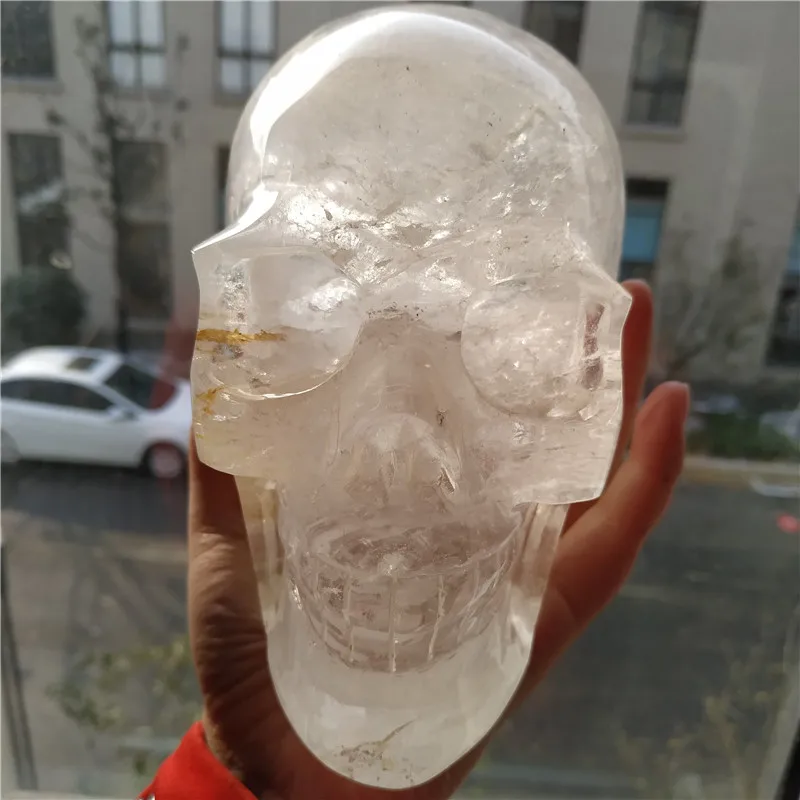 2 53 кг ручной работы Природный Горный кварц резной череп из кристалла