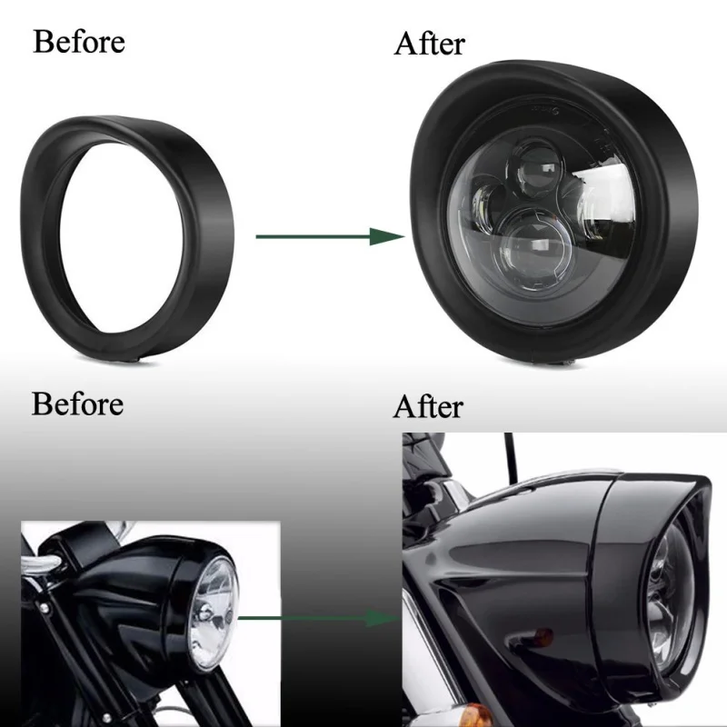 FADUIES 7 дюймовое Обрезанное кольцо козырька для мотоцикла Harley фары кольца подходит