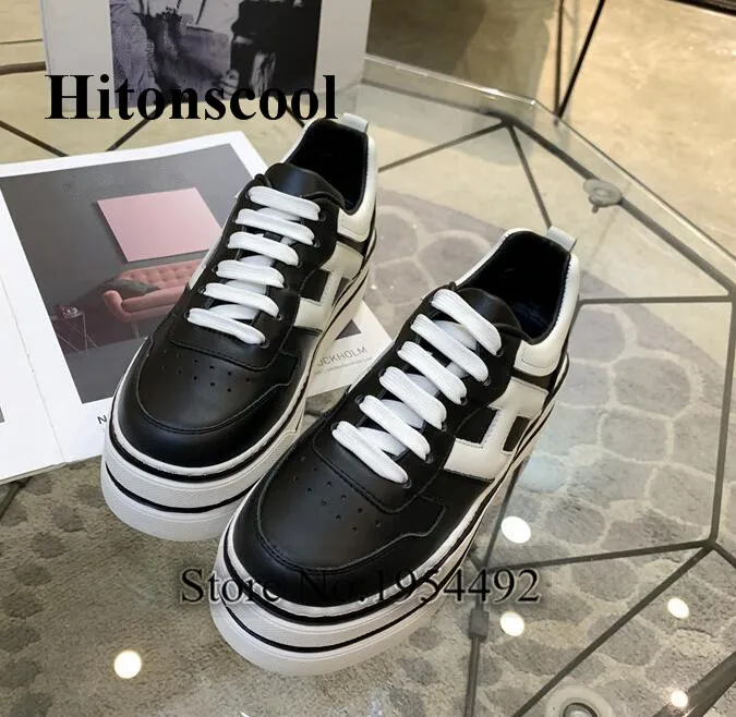 Женские кроссовки на толстой подошве Белые Повседневные платформе с