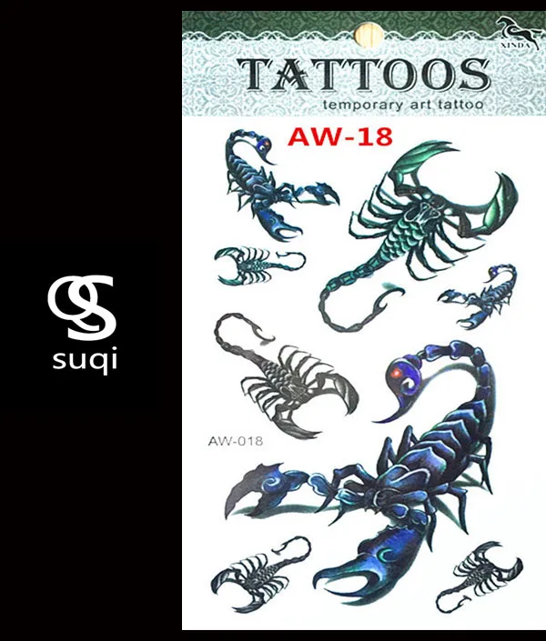 Тепло 3 d Временная Татуировка Скорпион флэш татуировки Индия Россия wmen боди арт