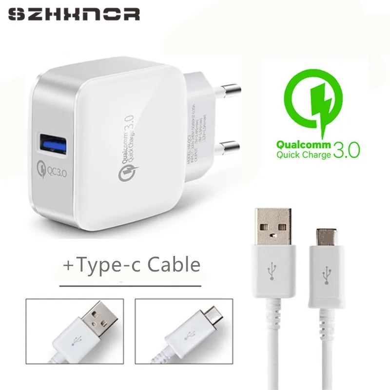 QC3.0 быстрый адаптер зарядного устройства ЕС с быстрой зарядкой типа C для OnePlus 6 A6000