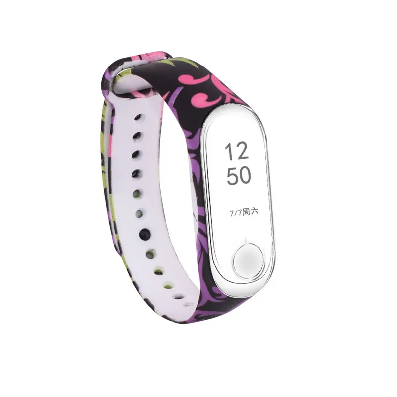 Mi Band, 3 ремешка, Ретро стиль, цветочный узор, сменный ремешок, силиконовый, водонепроницаемые часы, часы, ремешок для Xiaomi mi, ремешок, 4 браслета