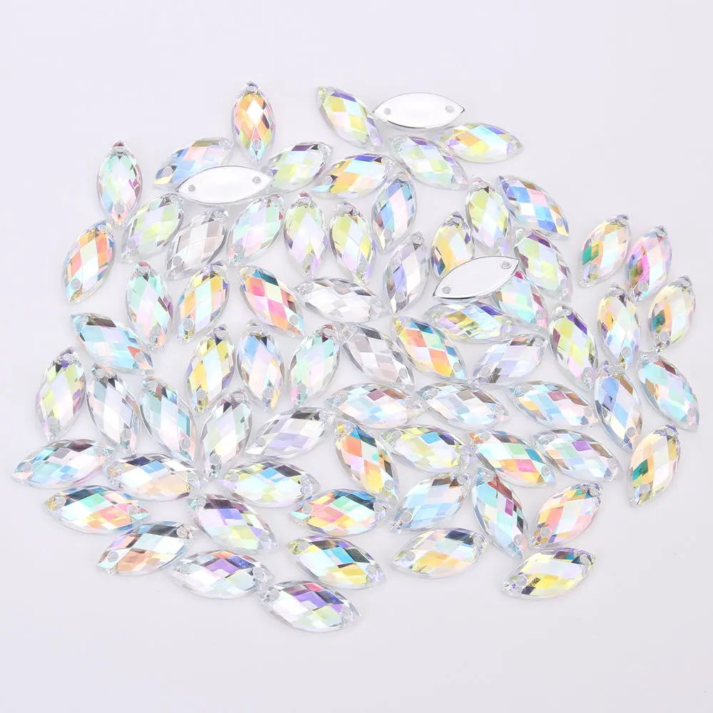 Акриловые бусины для шитья с лошадью из стразов прозрачные плоским основанием