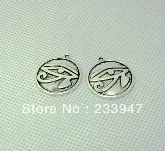 Free Shipping 20pcs Antique Silver Tone Round Eye of Horus Protection Amulet Charm Pendants 30x27mm Jewelry Findings | Украшения и