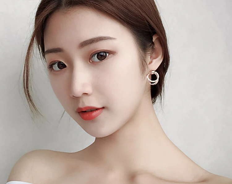 Модные женские 925 серебряная серьга с кристаллами и кристаллами Swarovski, Роскошные офисные женские круглые серьги с пряжкой, вечерние ювелирные изделия