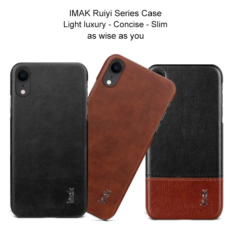 IMAK серия Ruiyi Роскошный чехол из искусственной кожи для Apple iPhone XR жесткая задняя
