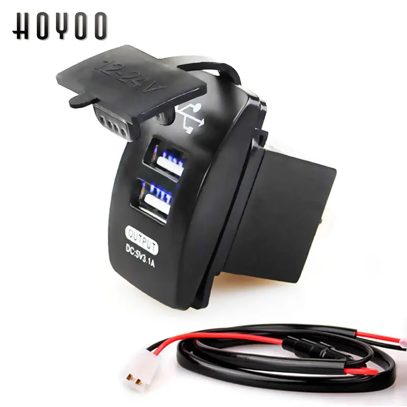 12-24V Dual USB Автомобильное зарядное устройство 5V 3.1A универсальное автомобильное зарядное устройство для автомобиля мотоцикла Электрический автомобиль ATV Лодка