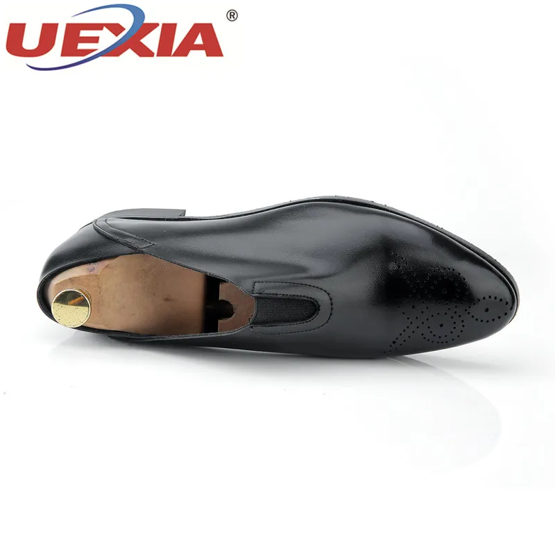 UEXIA обувь Для мужчин Кожаные модельные туфли Острый носок офисные Баллок