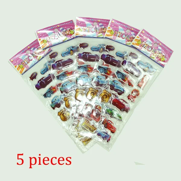 5 pcs sticker Тачки disney Pixar Тачки 2 Молния Маккуин Джексон шторм металлические Литые под давлением легированные игрушечные машинки 3 модели рождественские подарки для детей - Color: 5 pcs sticker