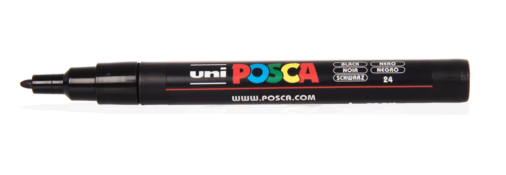 1 шт., Uni Posca PC-3M, 0,9-1,3 мм, средний тонкий наконечник пули, перо, маркер, ручка для ткани, металлическое стекло, рисунок, краска, настройка