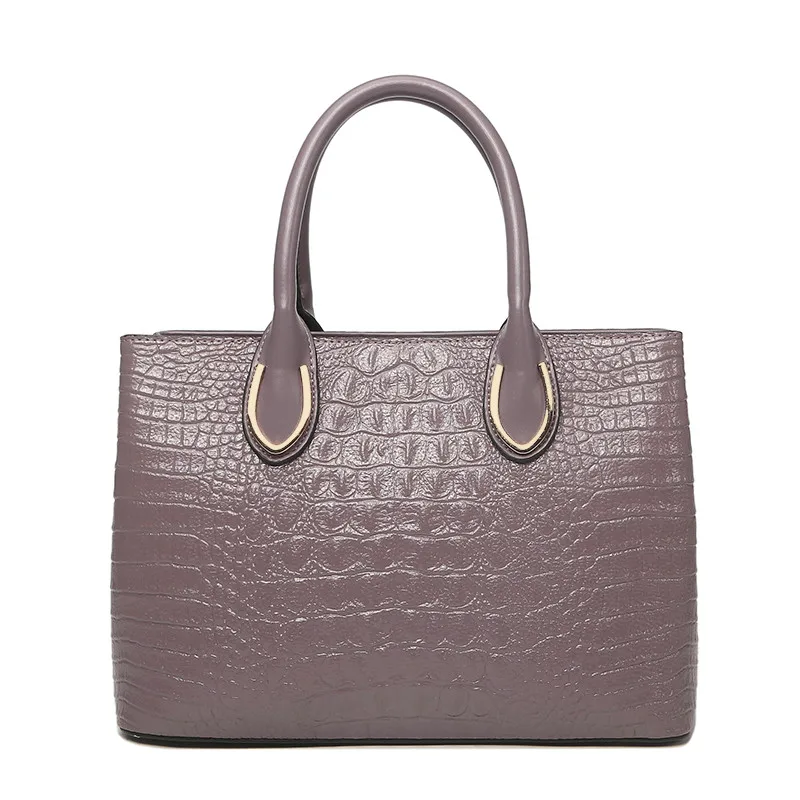 Light Purple size S QIAOBAO Аллигатор женская сумка через плечо сумки женские известные бренды натуральная кожа сумка женские сумки через плечо - Цвет: Light Purple size S