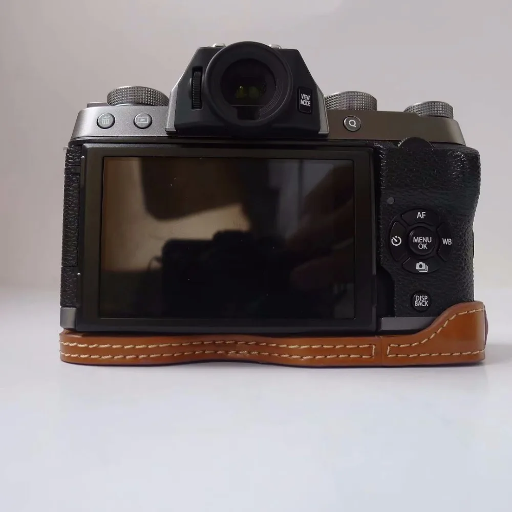 Кожаная сумка для камеры, нижний чехол, Половина корпуса, чехол для Fujifilm Fuji X-T100 XT100 X T100, Половина корпуса, крышка с отверстием батареи